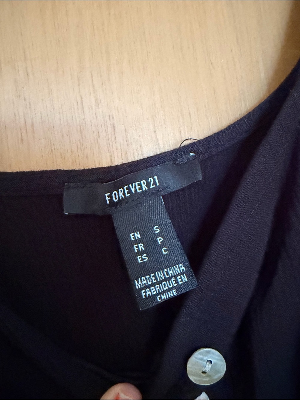 Forever 21 Black Sleeveless Tiered Mini Dress with Buttons - Picture 2 of 2